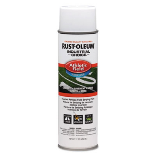 Picture of Industrial Choice Athletic Field Inverted Striping Paint, Flat Athletic Inverted White, 17 oz Aerosol Can, 12/Carton