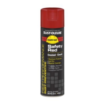 Picture of Hard Hat High Performance V2100 System Rust Preventive Enamel Spray Paint, Flat Safety Red, 15 oz Aerosol Can, 6/Carton