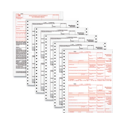 Picture of 1099-MISC Continuous Tax Forms, Fiscal Year: 2023, Five-Part Carbonless, 8.5 x 5.5, 2 Forms/Sheet, 24 Forms Total