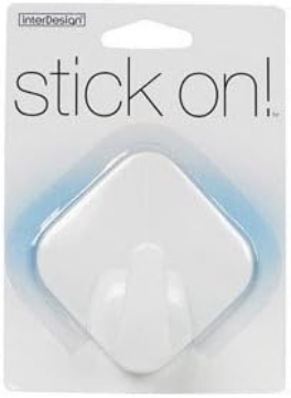 Picture of 1-9/16 in. L White Plastic Small stick on! Diamond Hook 1 pk
