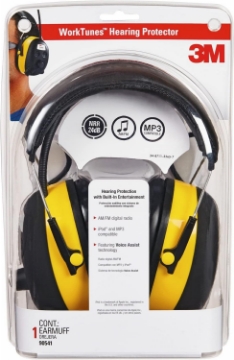 Picture of 3M 9054100000V Earmuf Safety Headset w/Radio, Noise Reductn, LCD, BK/YW