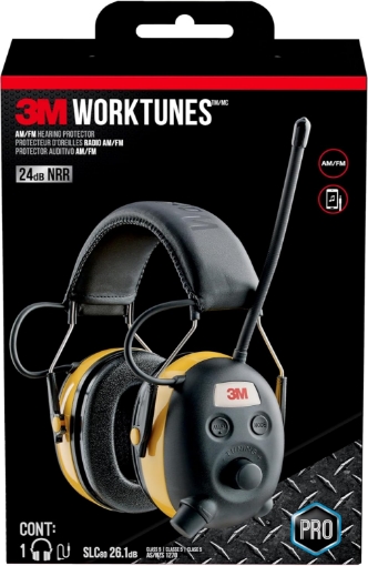 Picture of 3M WorkTunes AM/FM Hearing Protector, Noise Reduction Rating (NRR) 24 dB, Radio Ear Muffs With Integrated Microphone & High Fidelity Speakers (90541H1-DC-PS)