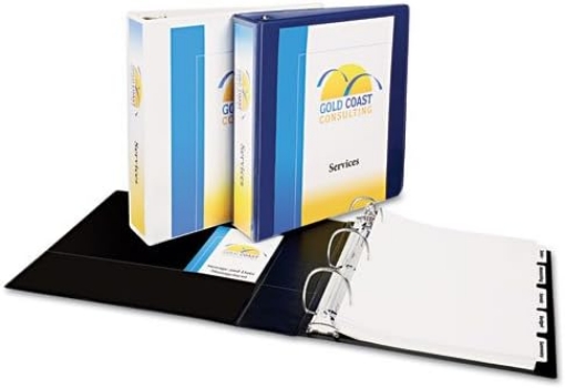 Picture of 6 Avery Durable Vinyl EZ-TURN Ring View 3-Ring Binders, 11 x 8-1/2, 2 Capacity, Black, EA - AVE17031