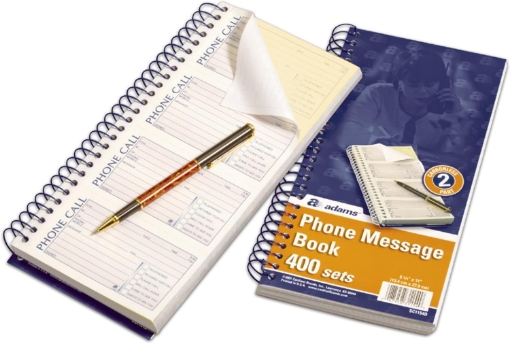 Picture of Adams Message Book/Phone Call, Carbonless Duplicate, 5.50 x 11 Inches, 400 Sets per Book (SC1154D), White/Canary (SC1154-5D)