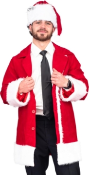 Picture of ADLT SANTA SUIT BURGUNDY DLX XL