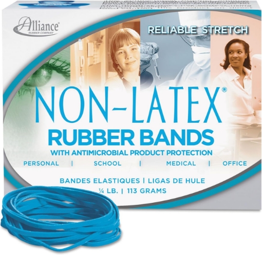 Picture of Alliance 42339 Antimicrobial Non-Latex Rubber Bands, Sz. 33, 3-1/2 x 1/8, .25lb Box