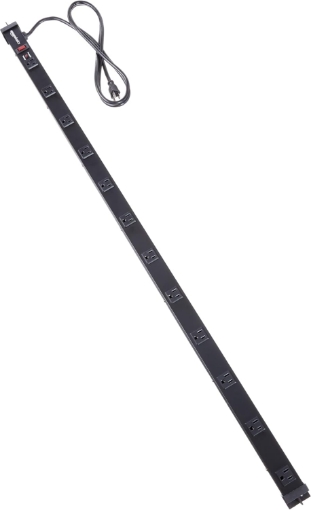 Picture of Amazon Basics Rectangular Heavy Duty Metal Surge Protector Power Strip with Mounting Brackets, 12 Outlet, 600-Joule (15A On/Off Circuit Breaker), Black