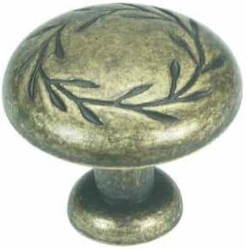 Picture of Amerock Natures Splendor Round Cabinet Knob 1-5/16 in. Dia. 1-1/16 in. Weathered Brass 1 pk