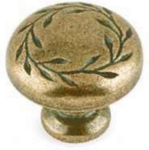 Picture of Amerock Natures Splendor Round Cabinet Knob 1-5/16 in. Dia. 1-1/16 in. Weathered Brass 1 pk