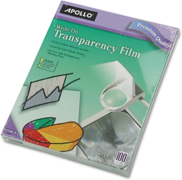 Picture of Apollo Write-On Transparency Film, 100 Sheets (Case of 6 Packages- 600 Sheets Total)