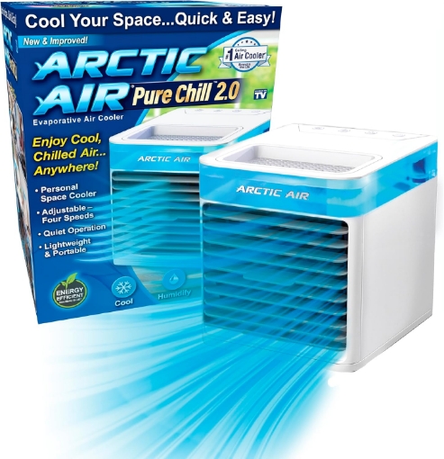 Picture of Arctic Air Pure Chill 2.0 Evaporative Air Cooler by Ontel - Powerful, Quiet, Lightweight and Portable Space Cooler with Hydro-Chill Technology For Bedroom, Office, Living Room & More,Blue