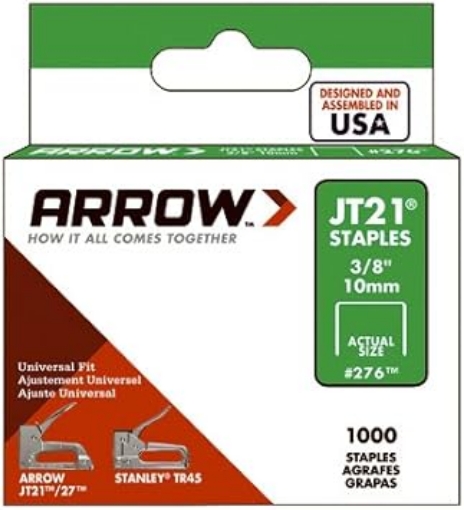 Picture of Arrow Fastener 276 Genuine JT21/T27 3/8-Inch Staples, 1,000-Pack (S?t ?f F?v?)