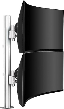 Picture of Atdec Dual Stack Heavy Monitor Desk Mount - Flat and Curved up to 49in - VESA 75x75, 100x100
