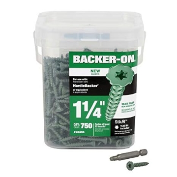 Picture of Backer-On No. 10 x 1-1/4 in. L Star Round Head Steel Cement Board Screws 750 per box 750 pk