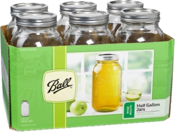 Picture of Ball 68100 Half Gallon Wide Mouth Canning Jars 6 Count