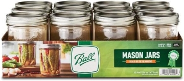 Picture of Ball Mason "PINT" Jars Wide-Mouth Can or Freeze - 12pk (by Jarden Home Brands) WM 16 Oz