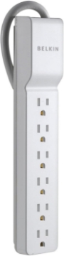 Picture of Belkin 6-Outlet Commercial Power Strip Surge Protector with 2.5ft Cord, 555 Joules,White
