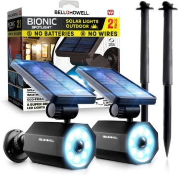 Picture of Bell+Howell Bionic Spotlight LED Solar Lights Solar-Powered Spot Light with 25 Feet Motion Sensor Outdoor Waterproof Frost Resistant Yard Outdoor Lighting As Seen On TV (Original, Set of 2)
