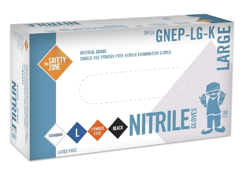 Picture of Black Nitrile Exam Gloves - Medical Grade, Disposable, Powder Free, Latex Rubber Free, Heavy Duty, Textured, Non Sterile, Work, Medical, Food Safe, Cleaning, Wholesale, Size Medium (Box of 100)