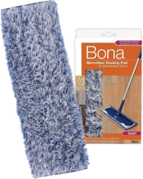 Picture of Bona Microfiber Dusting Pad for Multi-Surface Floors - Fits all Bona Mops - Attracts and Picks Up Dust, Pet Hair, and Dirt on Wood, Stone, Tile, Laminate, and Vinyl Floors