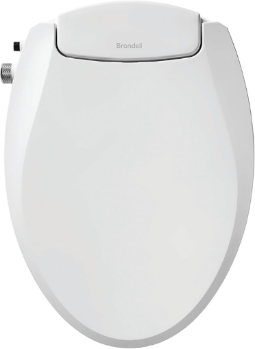 Picture of Brondell Bidet Toilet Seat Non-Electric Swash Ecoseat, Fits Elongated Toilets, White - Dual Nozzle System, Ambient Water Temperature - Bidet with Easy Installation