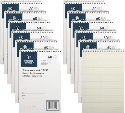 Picture of Business Source Green Tint Steno Notebook