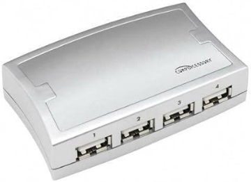 Picture of CCS10325 - Compucessory USB Hub, 1.1/2.0 Compatible, 4-Port, Plug and Play, Gray