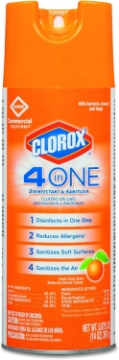 Picture of Clorox 31043CT 4-in-One Disinfectant & Sanitizer, Citrus, 14oz Aerosol (Case of 12)