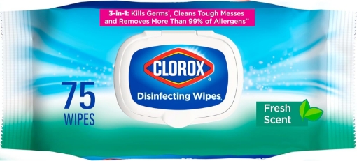 Picture of Clorox Disinfecting Wipes, Cleaning Wipes Flex Pack, Fresh Scent, 75 Count (Pack May Vary)