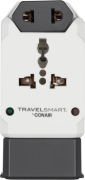 Picture of Conair Universal Travel Adapter with USB, European Plug Adapter with Surge Protection, All-in-One Travel Adapter Worldwide