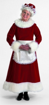 Picture of Costume SuperCenter 3-Piece Burgundy Velvet Mrs. Claus Most Valuable Helper - Adult Size XXX Large