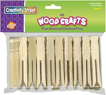 Picture of Creativity Street Flat Wood Slotted Clothespins, 3-3/4" Length, 40 Clothespins/Pack