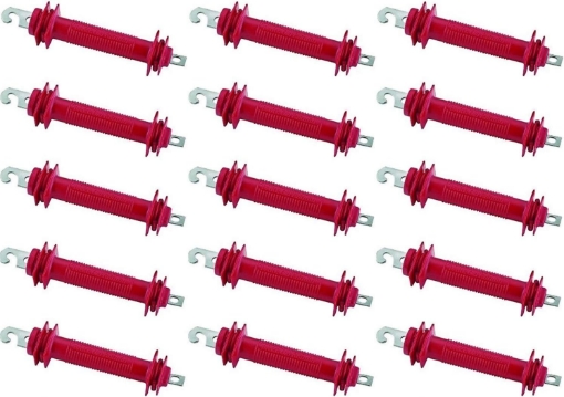 Picture of Dare Products 503 "Old Faithful" Electric Fence Plastic Gate Handle, Hi-Impact Styrene, 4-3/4" Between Flanges, Heavy Stamped Steel Hook, Enclosed Spring Stretches 3-1/2", Red, (Pack of 15)