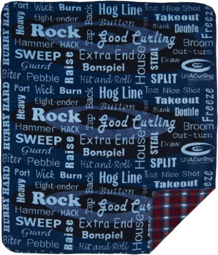 Picture of Denali Home Collection by Mont Double-Sided Reversible Throw, 60 by 70-Inch, USA Curling Words/Red Plaid