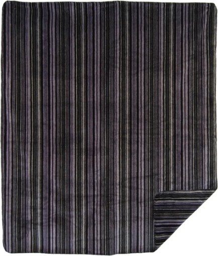 Picture of Denali Home Collection by Monterey Mills 60-Inch by 70-Inch Denali Double-Sided MicroPlush Throw, Purple Stripe