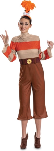 Picture of Disguise Adult Inside Out Anxiety Costume, Official Deluxe Inside Out Halloween Costume and Headpiece