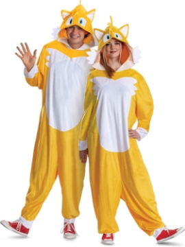 Picture of Disguise Adult Sonic Tails Adult Costume, Official Sonic Movie 3 Halloween Costume With Headpiece