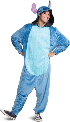 Picture of Disguise Men's Adults Stitch Costume, Official Lilo and Stitch Costume Jumpsuit and Headpiece