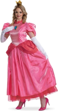 Picture of Disguise Womens Princess Peach Adult Costume, Official Super Mario Elevated Adult Costume Dress and Crown