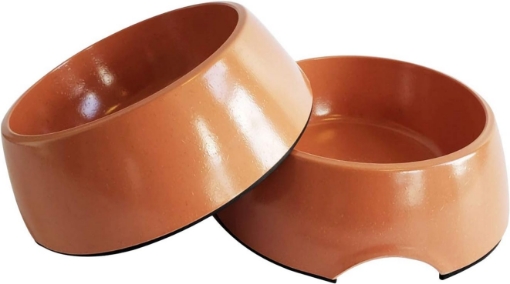 Picture of Dog Bowls, Set of 2 Non Skid Bamboo Bowls for Puppies and Dogs, 32oz Each, Coral