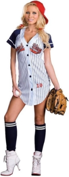 Picture of Dreamgirl Grand Slam Adult Costume,White,Small