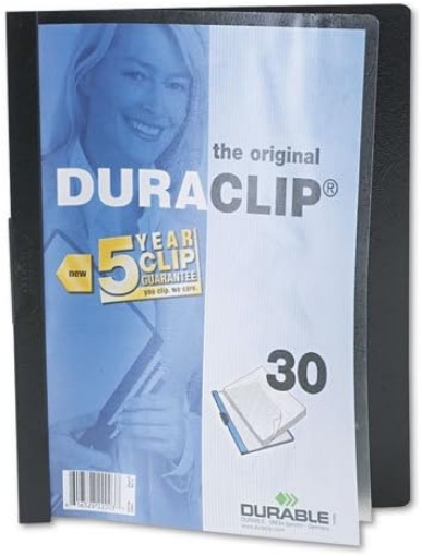 Picture of Durable Office Products DuraClip Report Cover, 30 Sheet Capacity, 11 x 8-1/2 Inches, Black (DBL220301)