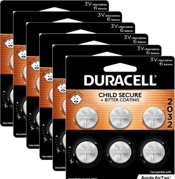 Picture of DURACELL 2032 Lithium Battery. 36 Count Pack. Child Safety Features. Compatible with Apple AirTag, Key Fob, and Other Devices. CR2032 Battery Lithium Coin Battery. CR Lithium 3V Cell