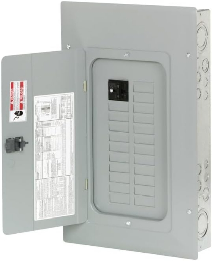 Picture of Eaton BRP20B100 Load Center, Indoor, Combination Cover, 20 Space/20 Pole, 100-Amp Main Breaker - Quantity 1
