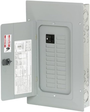 Picture of Eaton BRP20B100 Load Center, Indoor, Combination Cover, 20 Space/20 Pole, 100-Amp Main Breaker - Quantity 1
