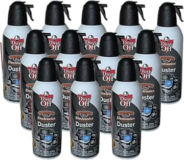 Picture of Falcon Dust-Off Compressed Gas Duster for Electronics Devices, 12 oz Cans, Last Extra Long, 2 Packs + 70 Count Wipes