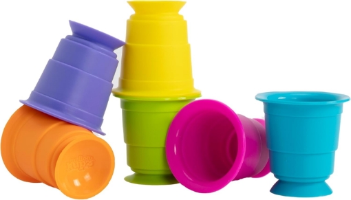 Picture of Fat Brain Toys Suction Kupz - Creative Tactile Learning Sensory Toys for Babies & Toddlers, Cups