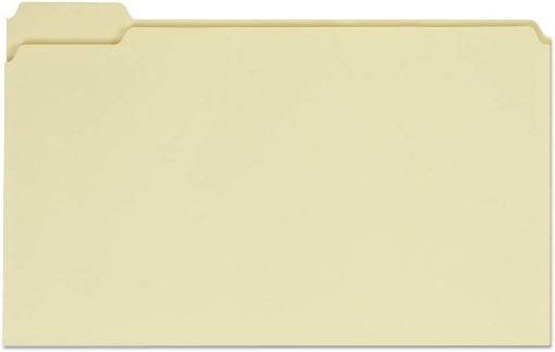 Picture of File Folders, 1/5 Cut Assorted, One-Ply Top Tab, Legal, Manila, 100/Box
