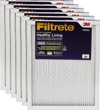 Picture of Filtrete MPR 1500 24 x 24 x 1 Healthy Living Ultra Allergen Reduction AC Furnace Air Filter, 6-Pack