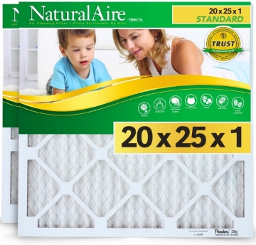 Picture of Flanders NaturalAire 20x25x1 Air Filter Standard MERV 8, Pleated Air Conditioner Furnace HVAC AC Home Filter Replacement, 84858.012025 (Pack of 2 Filters)